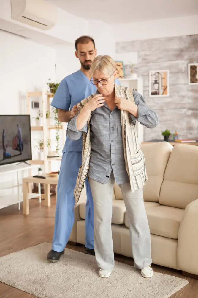 Calvary Nurse taking care of a client